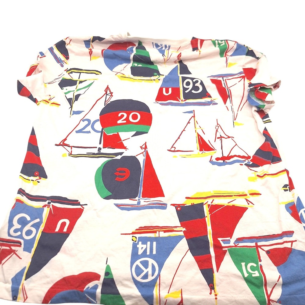 Polo Ralph Lauren Mens Sailboat All Over Print T-Shirt Classic Fit Medium